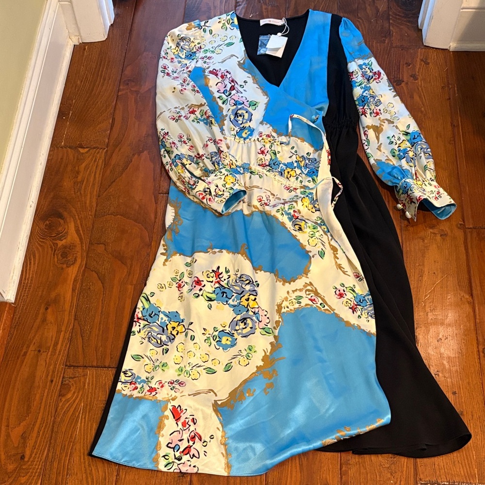 NWT Tory Burch Elegant Black and Floral Dress